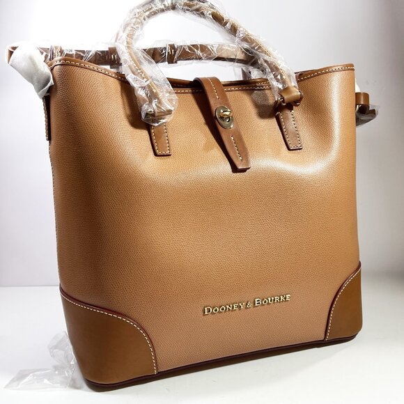 DOONEY & BOURKE Shelby Shopper Tan Shoulder Handbag Tote Leather LF36C - Picture 12 of 12